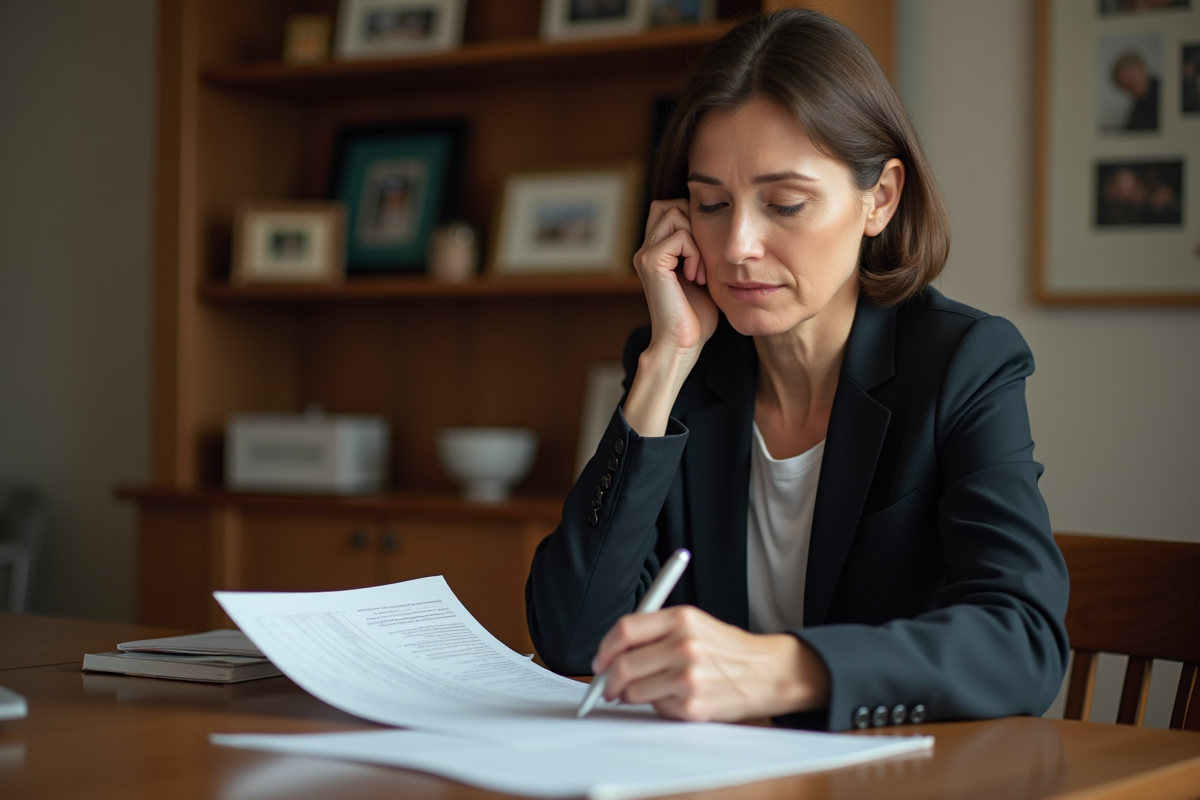 Femme d affaires en réunion à la maison
